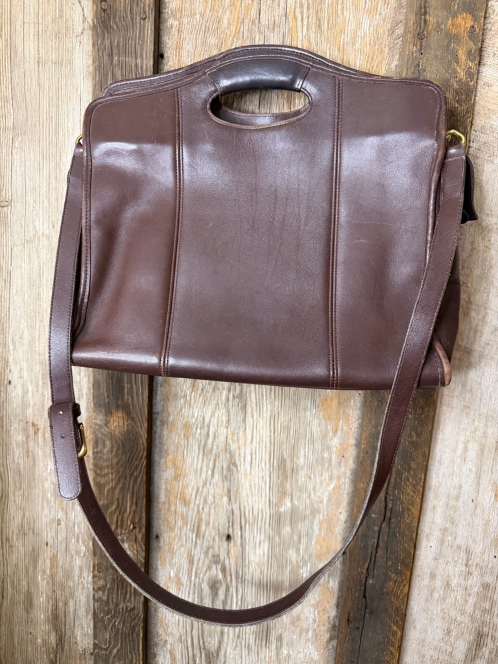VTG Coach 9995 Brown Leather Large Shopper Tote Bucket Satchel - Picture 3 of 16